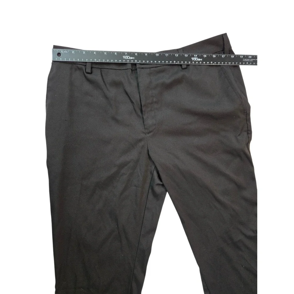 Savane Men's Black Dress‎ Pants Slacks 36x32 Flat Front Performance Stretch